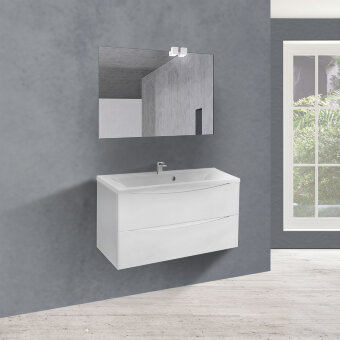 База под раковину Mia 900 подвесная, 2 выкатных ящика soft close, G.White База под раковину Mia 900 подвесная, 2 выкатных ящика soft close, G.White