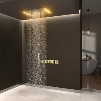 Душевая система встроенная с термостатом Timo Petruma SX-5229/17SM золото матовое Душевая система встроенная с термостатом Timo Petruma SX-5229/17SM золото матовое