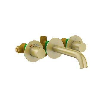 Смеситель для раковины встроенный с термостатом Timo Saona 2381/17SM золото матовое Смеситель для раковины встроенный с термостатом Timo Saona 2381/17SM золото матовое