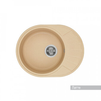 Мойка для кухни Чезана 568x437x191 мм,круглая с крылом, латте Мойка для кухни Чезана 568x437x191 мм,круглая с крылом, латте