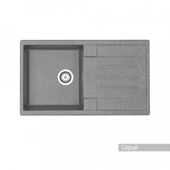Мойка для кухни Верона 855x500x210 мм, прямоуг. с крылом, серый Мойка для кухни Верона 855x500x210 мм, прямоуг. с крылом, серый