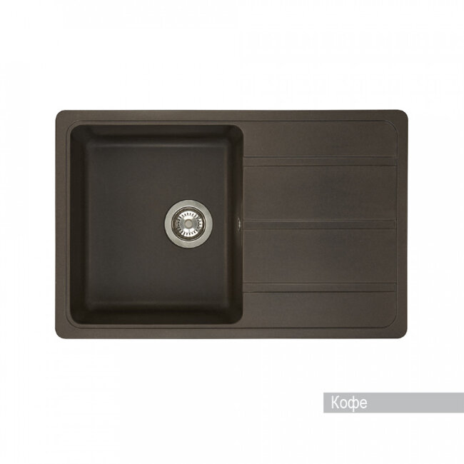 Мойка для кухни Аманда 780x510x211 мм, прямоуг. с крылом, кофе Мойка для кухни Аманда 780x510x211 мм, прямоуг. с крылом, кофе