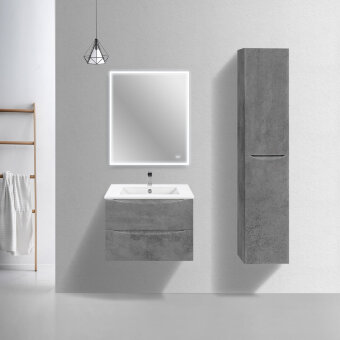 База под керамическую раковину Mia Slim 700 подвесная, 2 выкатных ящика soft close, Beton База под керамическую раковину Mia Slim 700 подвесная, 2 выкатных ящика soft close, Beton