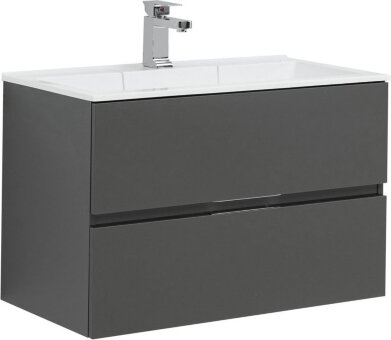 Тумба под раковину Aquanet Алвита 80 серый антрацит Тумба под раковину Aquanet Алвита 80 серый антрацит