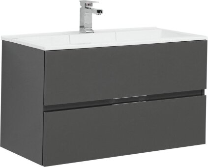 Тумба под раковину Aquanet Алвита 90 серый антрацит Тумба под раковину Aquanet Алвита 90 серый антрацит