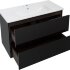 Тумба под раковину Aquanet Милан 100 черный глянец Тумба под раковину Aquanet Милан 100 черный глянец