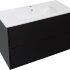 Тумба под раковину Aquanet Милан 100 черный глянец Тумба под раковину Aquanet Милан 100 черный глянец