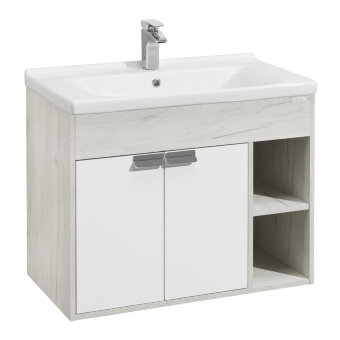 Тумба ФЛАЙ 80, белая, дуб крафт (под раковину МИРАНДА 80) Тумба ФЛАЙ 80, белая, дуб крафт (под раковину МИРАНДА 80)