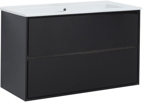 Тумба под раковину Aquanet Милан 105 черный глянец Тумба под раковину Aquanet Милан 105 черный глянец