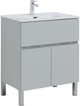 Тумба под раковину Aquanet Алвита New 70 1 ящик, 2 дверцы, серый Тумба под раковину Aquanet Алвита New 70 1 ящик, 2 дверцы, серый