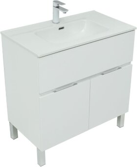 Тумба под раковину Aquanet Алвита New 80 1 ящик, 2 дверцы, белый матовый Тумба под раковину Aquanet Алвита New 80 1 ящик, 2 дверцы, белый матовый