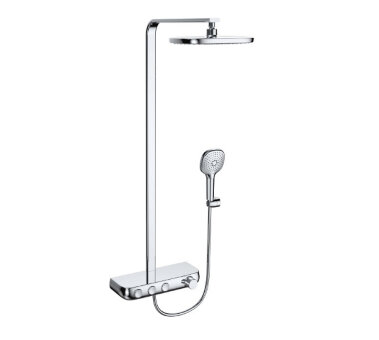 Душевая колонна с термостатическим смесителем для ванны и душа и верхним душем из ABS-пластика F6389423CP-A1-ENG Душевая колонна с термостатическим смесителем для ванны и душа и верхним душем из ABS-пластика F6389423CP-A1-ENG