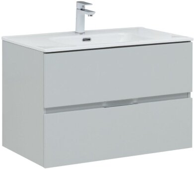 Тумба под раковину Aquanet Алвита New 80 2 ящика, серый Тумба под раковину Aquanet Алвита New 80 2 ящика, серый