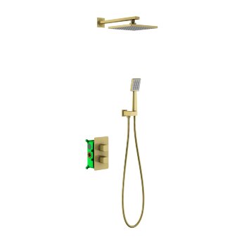Душевая система встроенная с термостатом Timo Petruma SX-5059/17SM золото матовое Душевая система встроенная с термостатом Timo Petruma SX-5059/17SM золото матовое