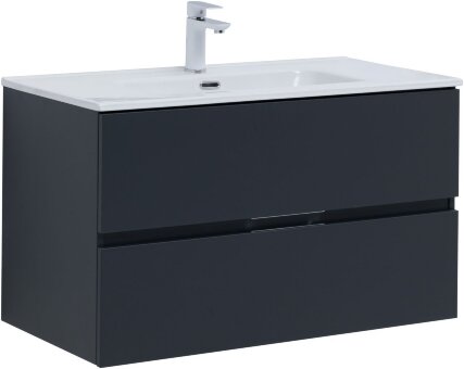 Тумба под раковину Aquanet Алвита New 90 2 ящика, антрацит Тумба под раковину Aquanet Алвита New 90 2 ящика, антрацит