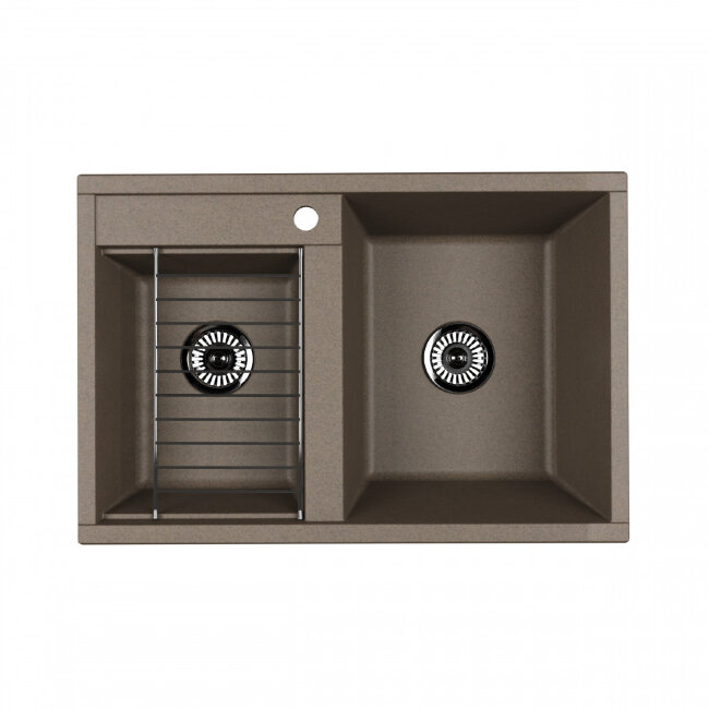 Мойка для кухни Делия 78 DBL 780x520x218 мм, прямоуг. с крылом, серый шелк Мойка для кухни Делия 78 DBL 780x520x218 мм, прямоуг. с крылом, серый шелк